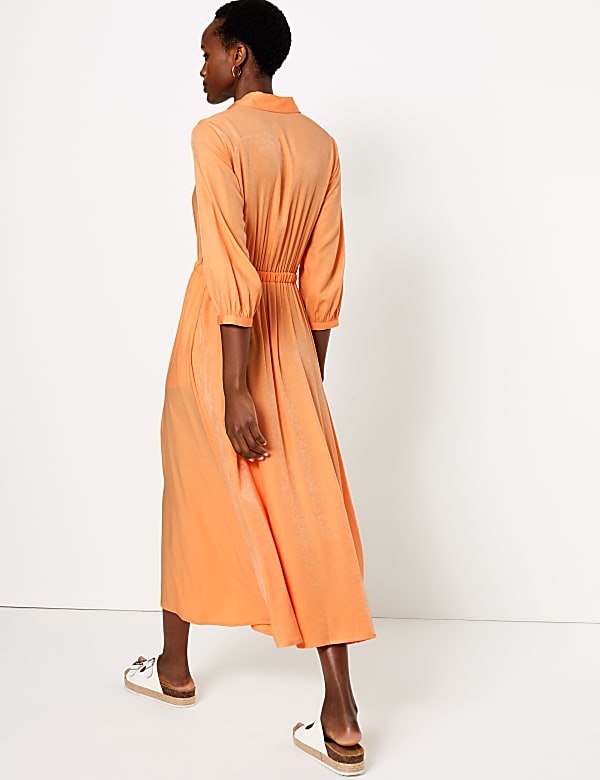 Midi Waisted Shirt Dress