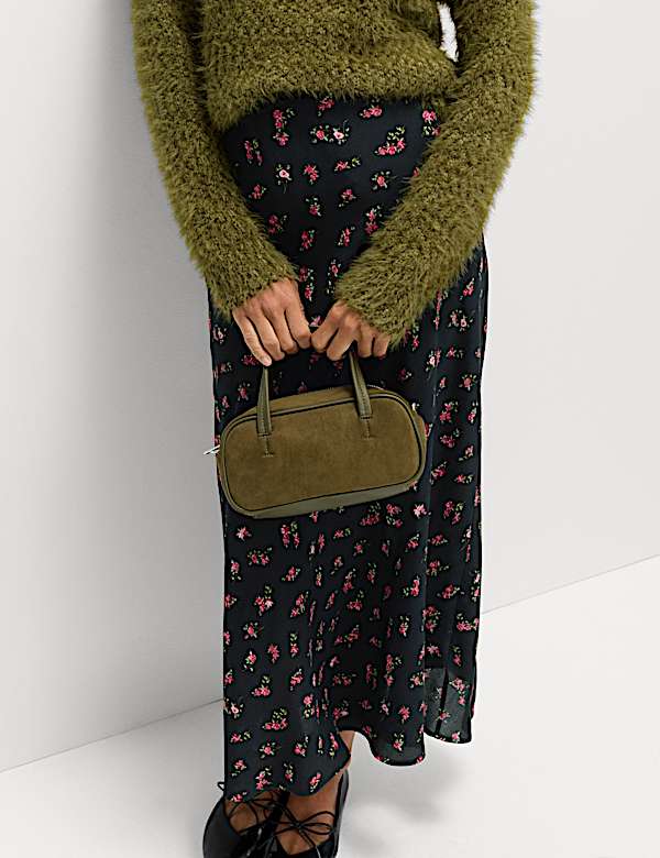 Jupe midaxi coupe évasée à motif fleuri - FR