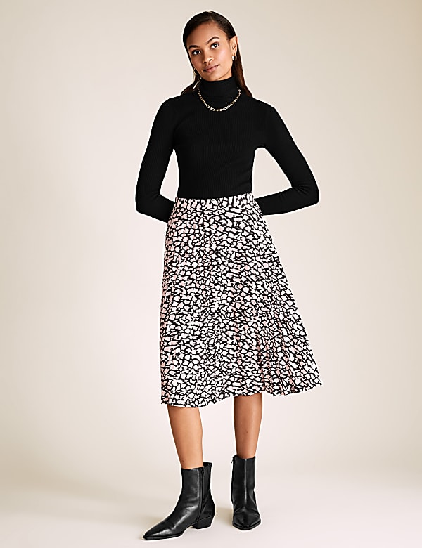 Animal print jersey skirt hot sale