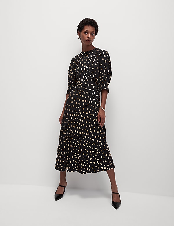 Foil Animal Print Midaxi Column Dress - US