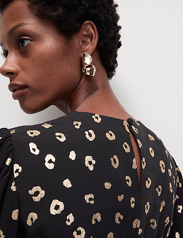 Foil Animal Print Midaxi Column Dress - US