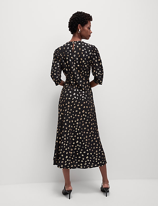 Foil Animal Print Midaxi Column Dress - US