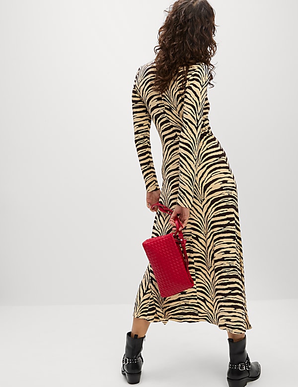Jersey Animal Print Midaxi Bodycon Dress