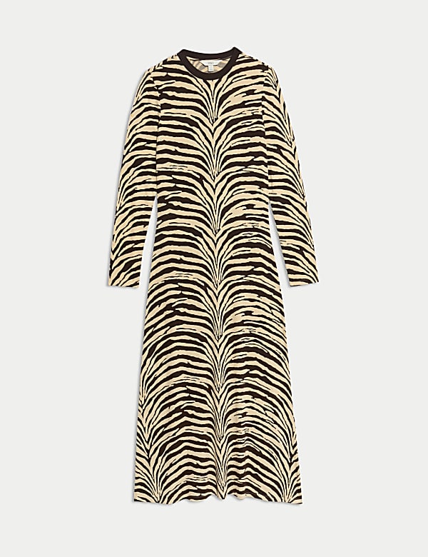Jersey Animal Print Midaxi Bodycon Dress - SI