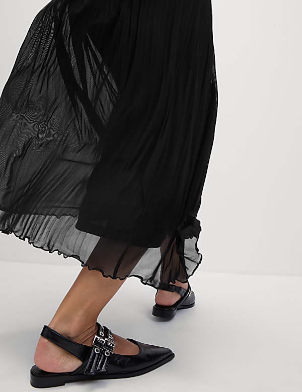 Jersey Pleated Midaxi Slip Skirt - BE