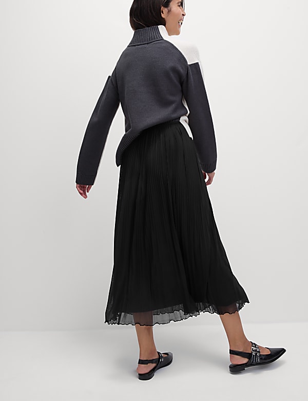 Jersey Pleated Midaxi Slip Skirt - BE