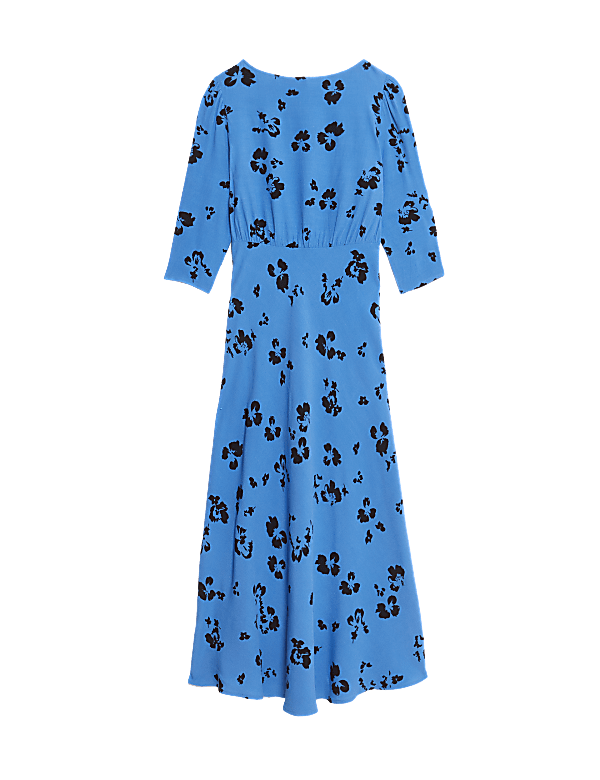Floral Round Neck Midaxi Tea Dress