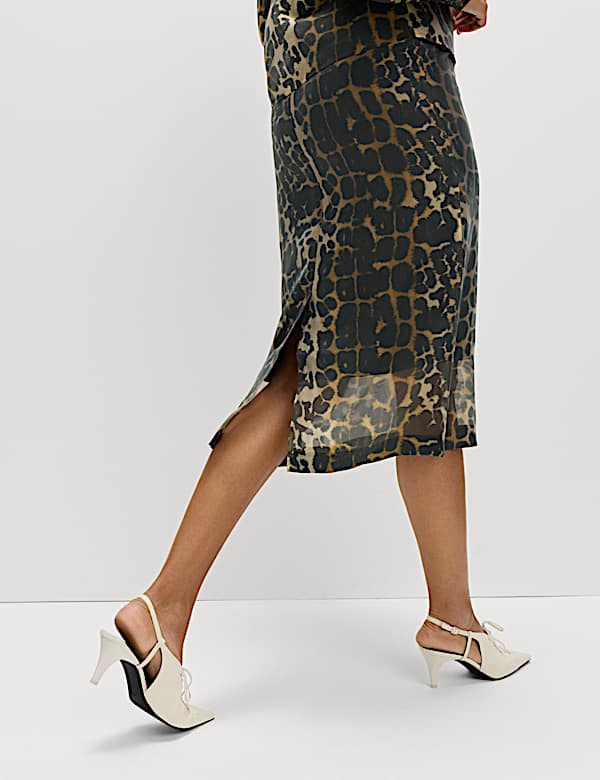 Animal Print Midi Skirt - FI
