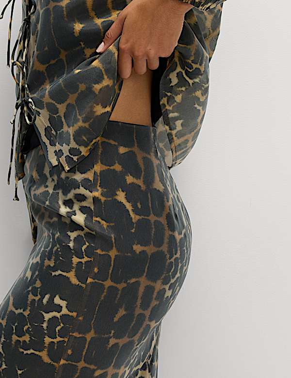 Animal Print Midi Skirt - FR