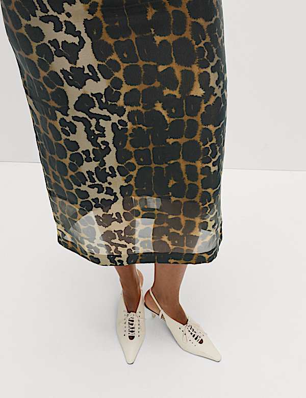 Animal Print Midi Skirt - FR