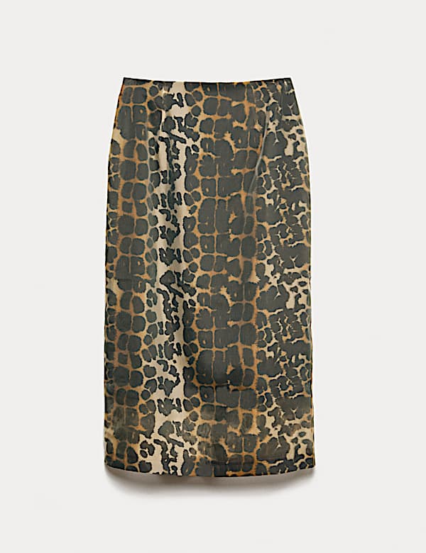 Animal Print Midi Skirt - FR