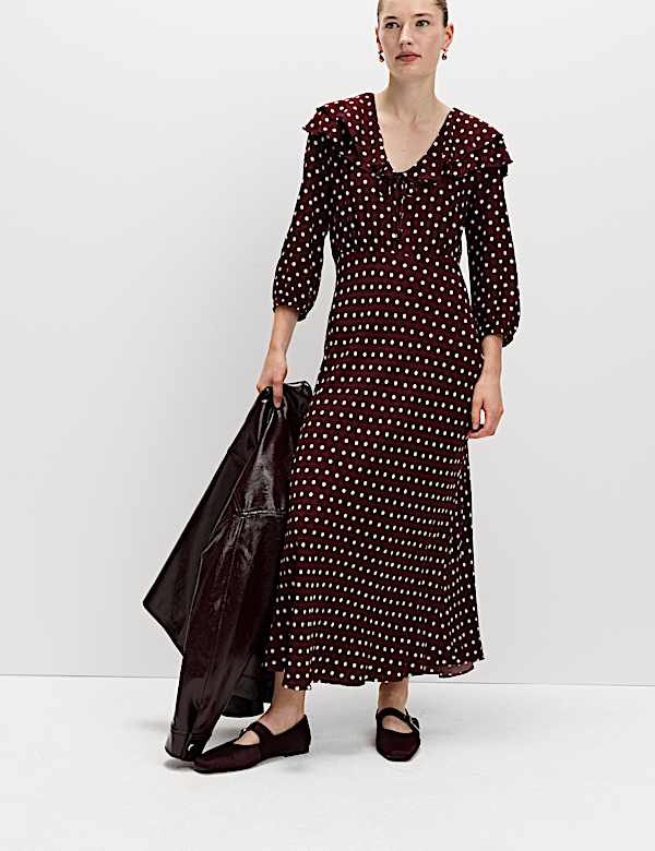 Polka Dot Midaxi Tea Dress - LU