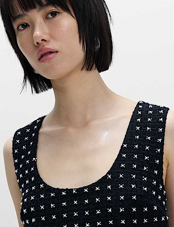 Embellished Mini Shift Dress