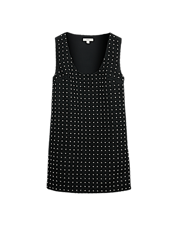 Embellished Mini Shift Dress