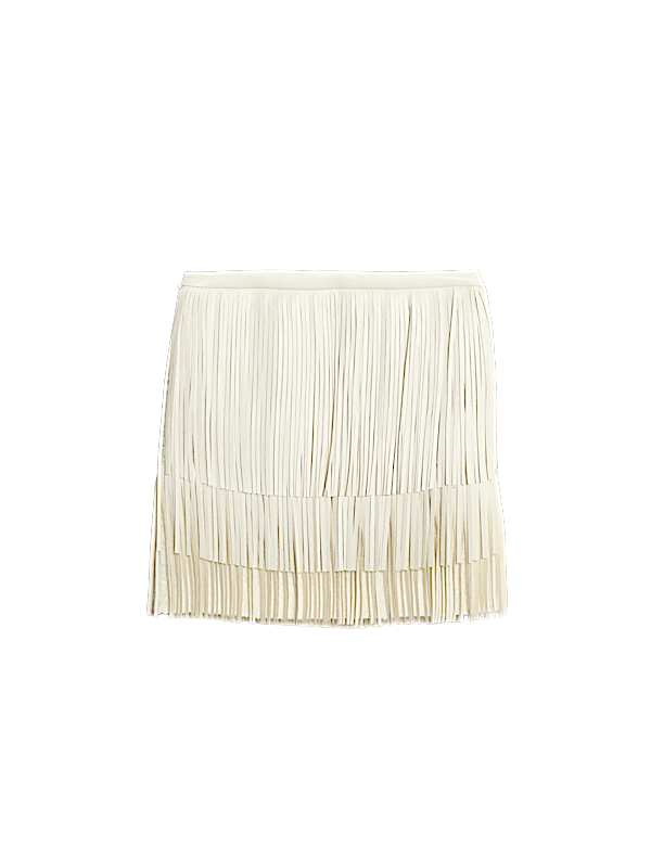 Fringe High Waisted Mini Skirt