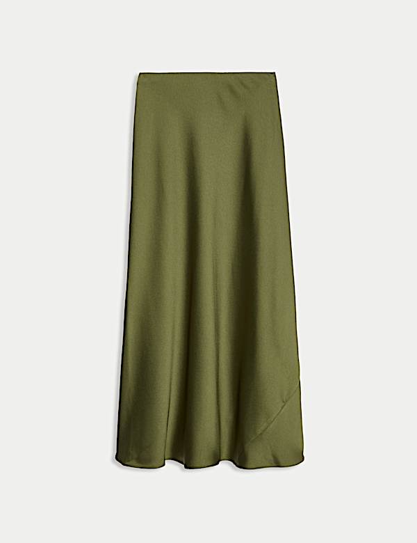 Jupe midaxi à enfiler en satin - FR