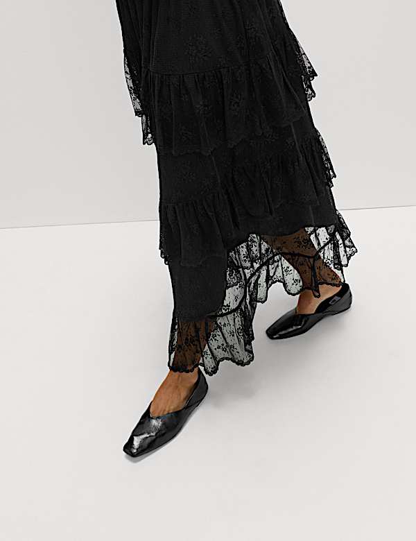 חצאית תחרה מדורגת באורך מקסי - IL