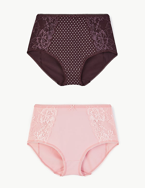 2 Pack Lace Full Control Shaping Knickers