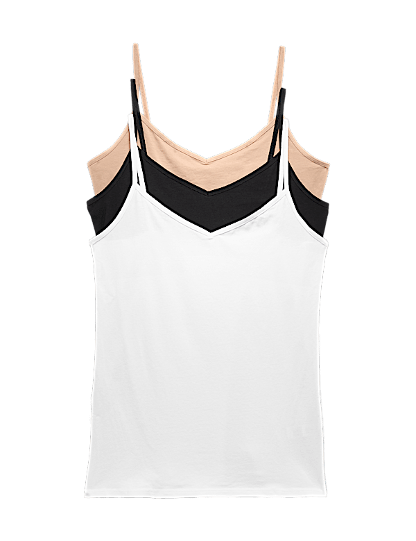 3pk Cotton Rich Strappy Vests