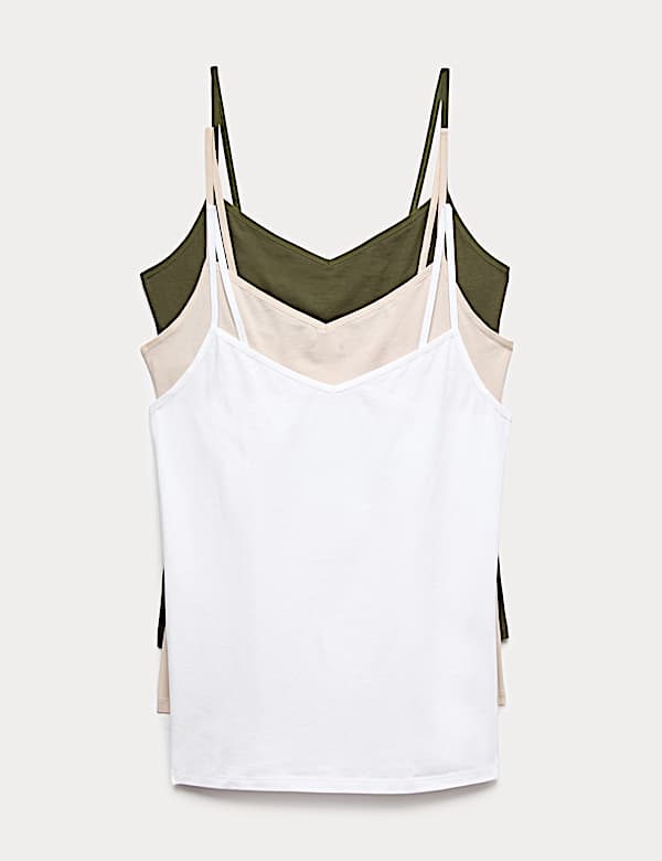 3pk Cotton Rich Strappy Vests
