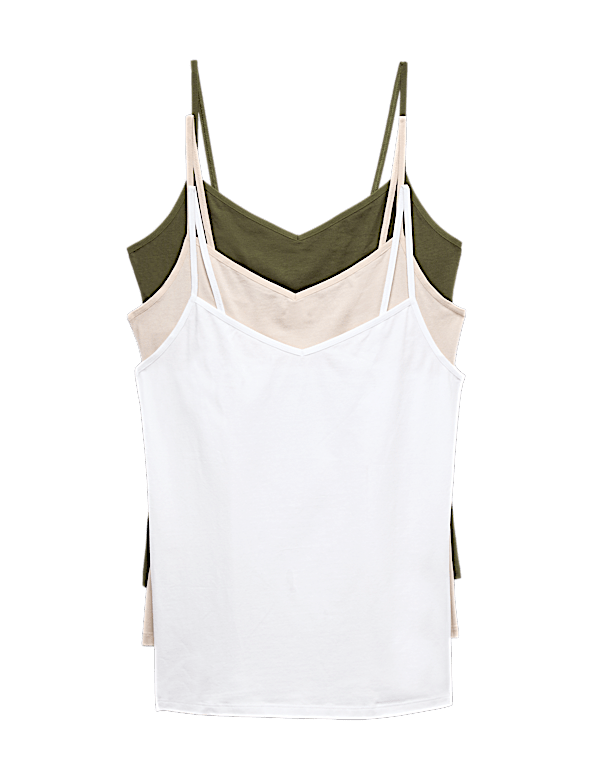 3pk Cotton Rich Strappy Vests