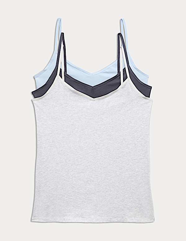 3pk Cotton Rich Strappy Vests