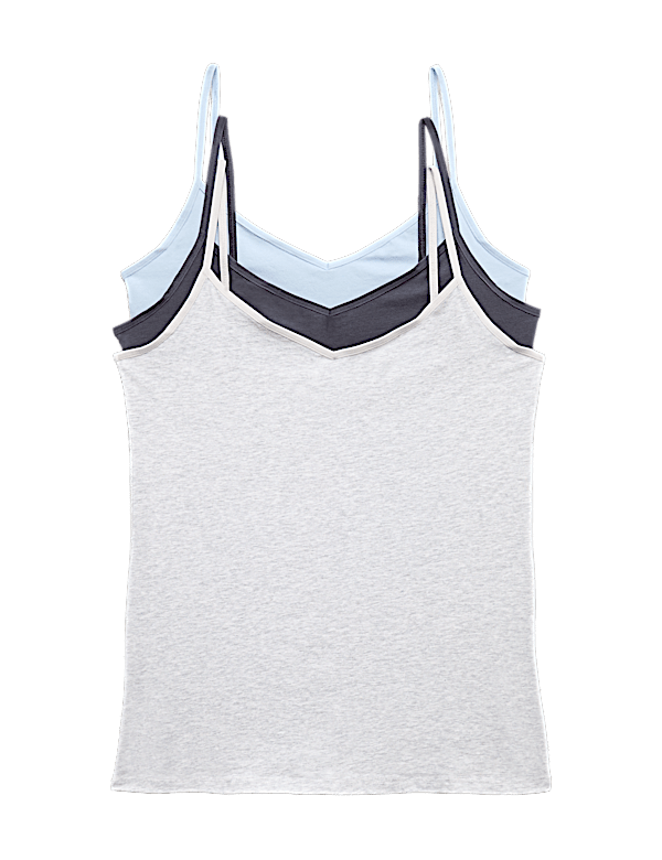 3pk Cotton Rich Strappy Vests