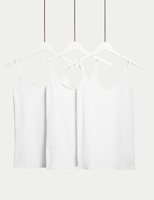 3pk Cotton Rich Strappy Vests