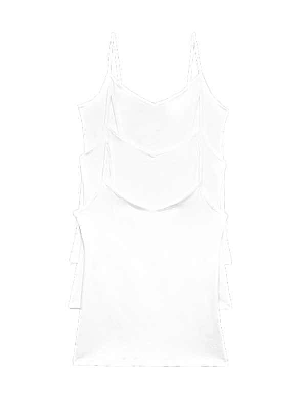 3pk Cotton Rich Strappy Vests
