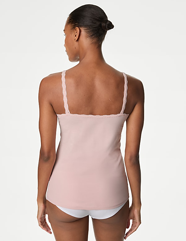 3pk Cotton Rich Lace Trim Vests