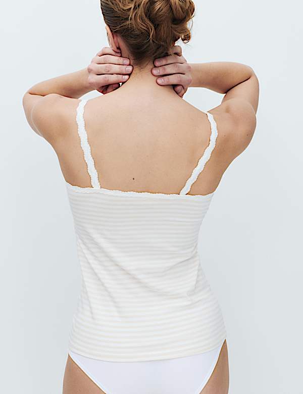 3pk Cotton Rich Lace Trim Vests