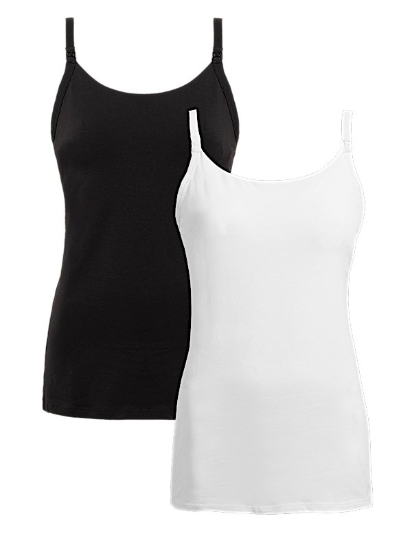2pk Cotton Rich Secret Support Nursing Vests