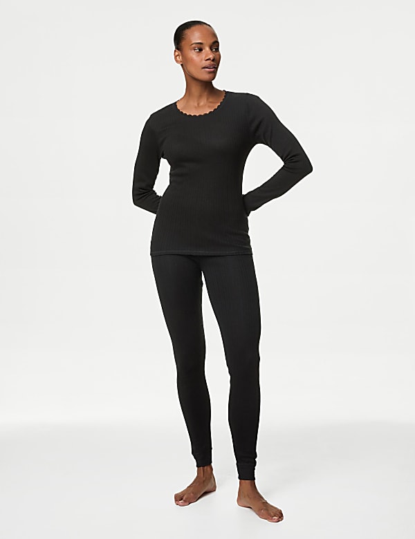 2pk Pointelle Thermal Long Sleeve Tops