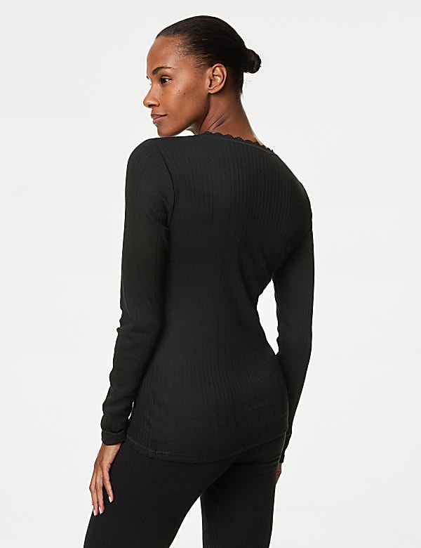 2pk Pointelle Thermal Long Sleeve Tops