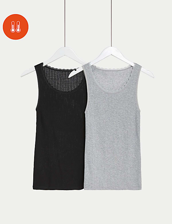 2pk Thermal Pointelle Vests - NO