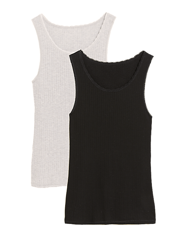 2pk Thermal Pointelle Vests