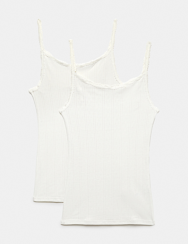 2 Pack Thermal Pointelle Strappy Vests