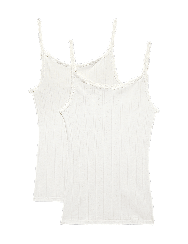 2 Pack Thermal Pointelle Strappy Vests