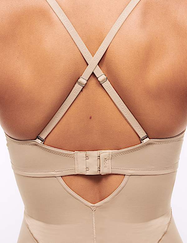 Firm Control Sheer Stripe Bodysuit