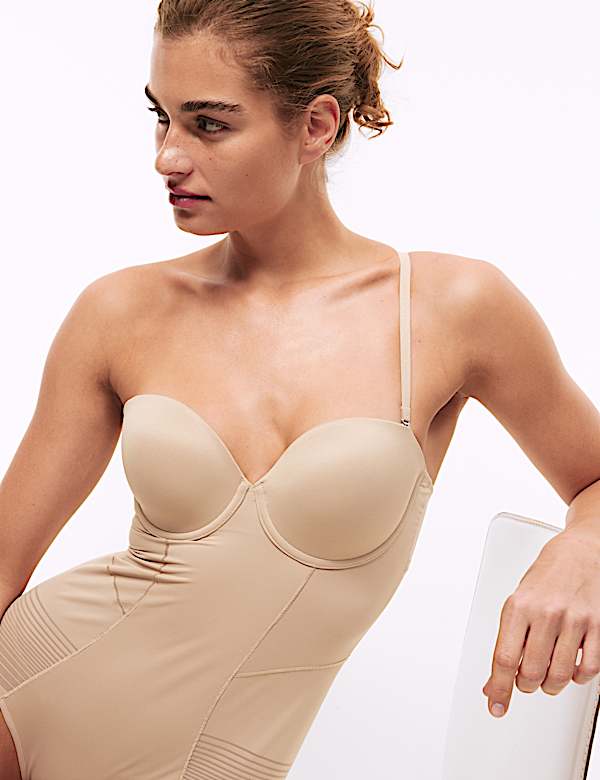 Firm Control Sheer Stripe Bodysuit