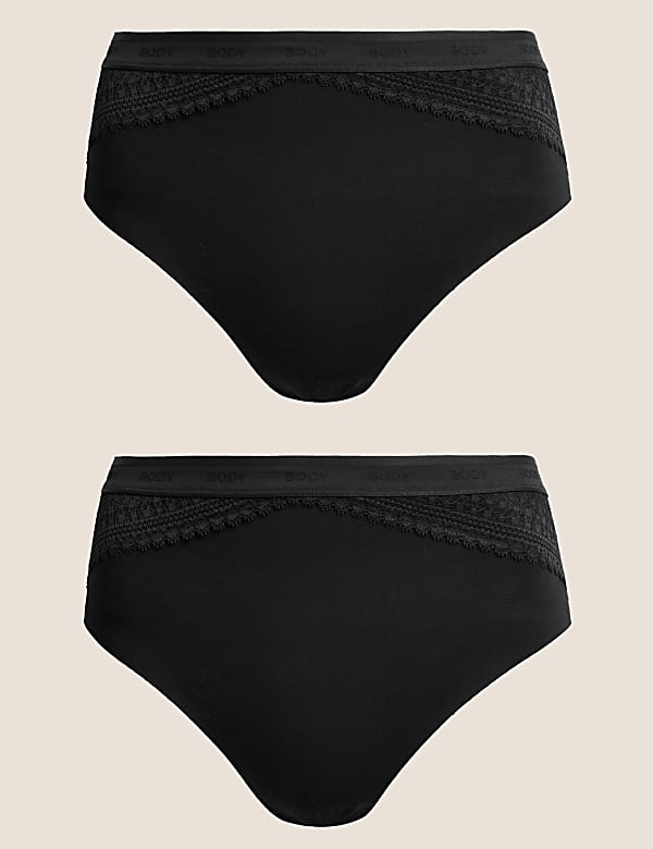 2pk Light Control Cotton Rich Brazilian Knickers - GR