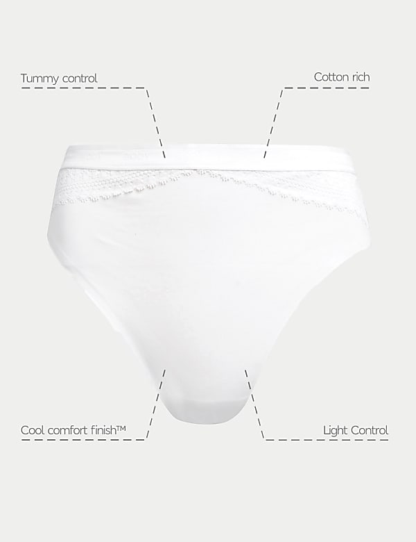 2pk Light Control Cotton Rich High Leg Knickers