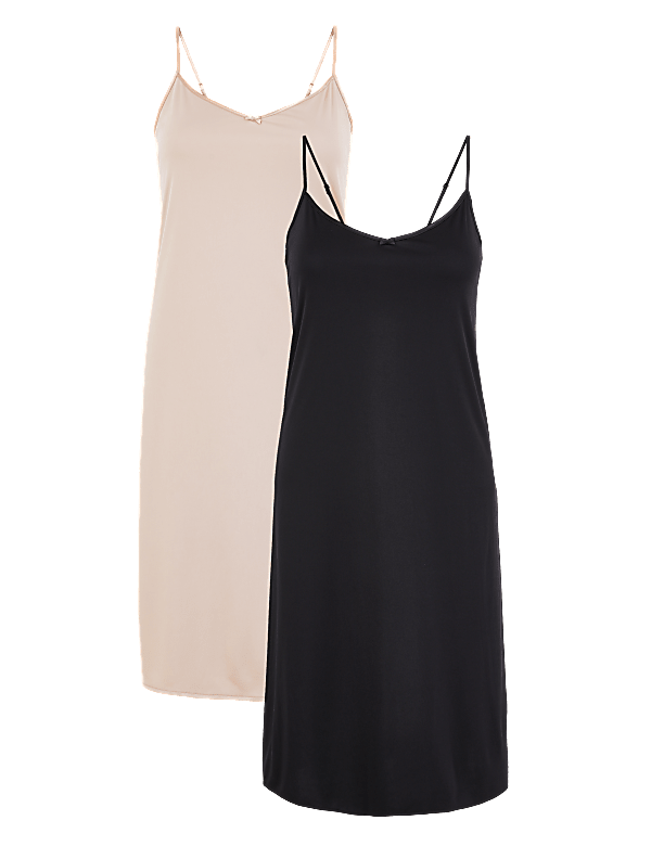 2 Pack Satin Full Slips