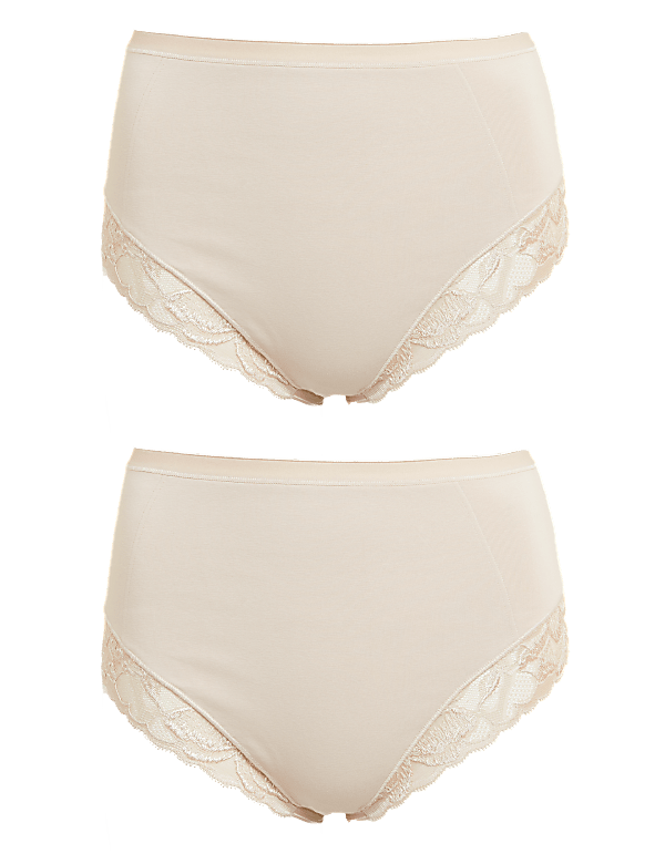 2pk Firm Control High Leg Knickers