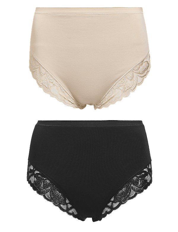 2pk Firm Control High Leg Knickers