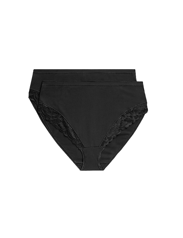 2pk Firm Control High Leg Knickers