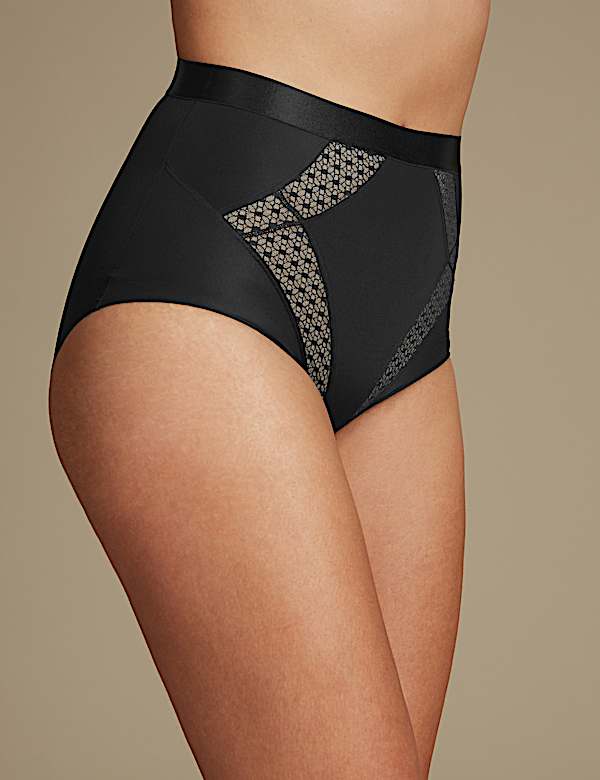 Medium Control Mesh Insert Full Briefs Knickers