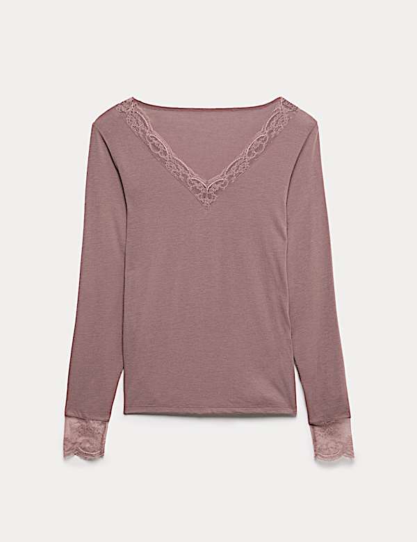 Top s dlouhým rukávem z modalu a kašmíru - CZ