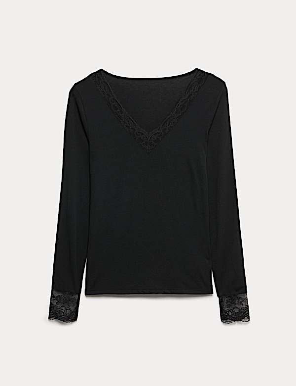 Modal Rich Thermal Long Sleeve Top with Cashmere - GR