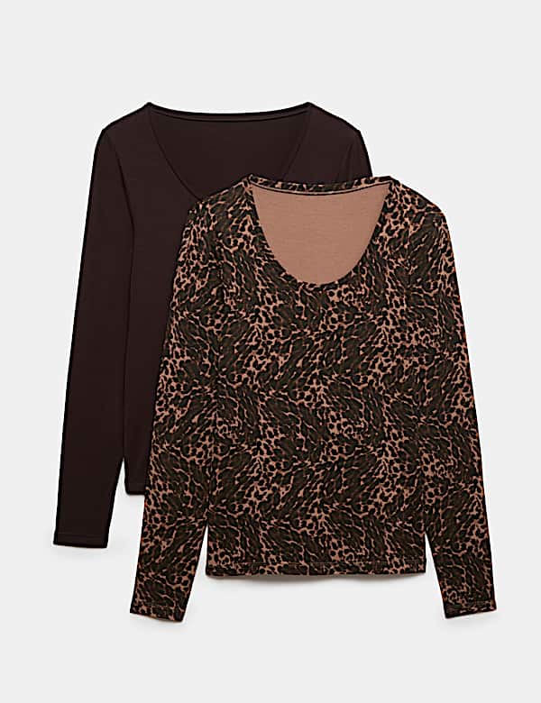2pk Heatgen&trade; Thermal Scoop Neck Tops